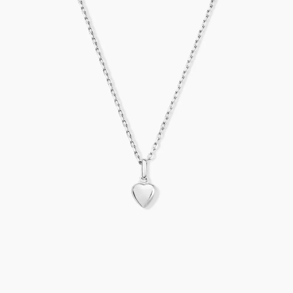 Pendentif Eudocie Coeur Lisse Or Blanc