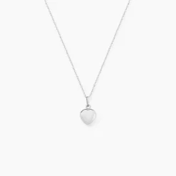 Pendentif Eudocie Coeur Lisse Or Blanc