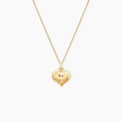 Pendentif Eudocie Coeur Mat Et Brillant Or Jaune