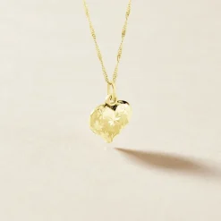 Pendentif Eudocie Coeur Mat Et Brillant Or Jaune