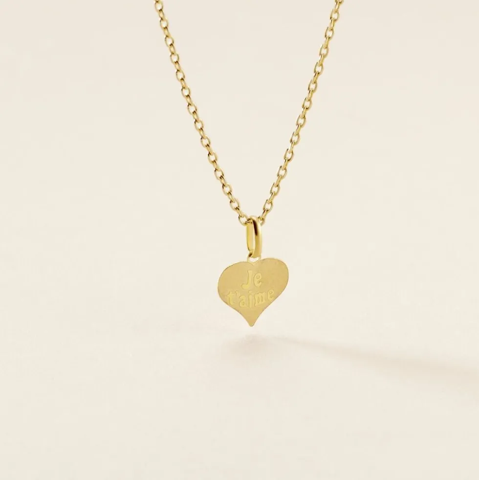 Pendentif Eudocie Coeur Message Or Jaune