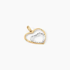 Pendentif Eudocie Double Coeurs Or Bicolore