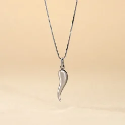 Pendentif Felicette Corne Abondance Or Blanc
