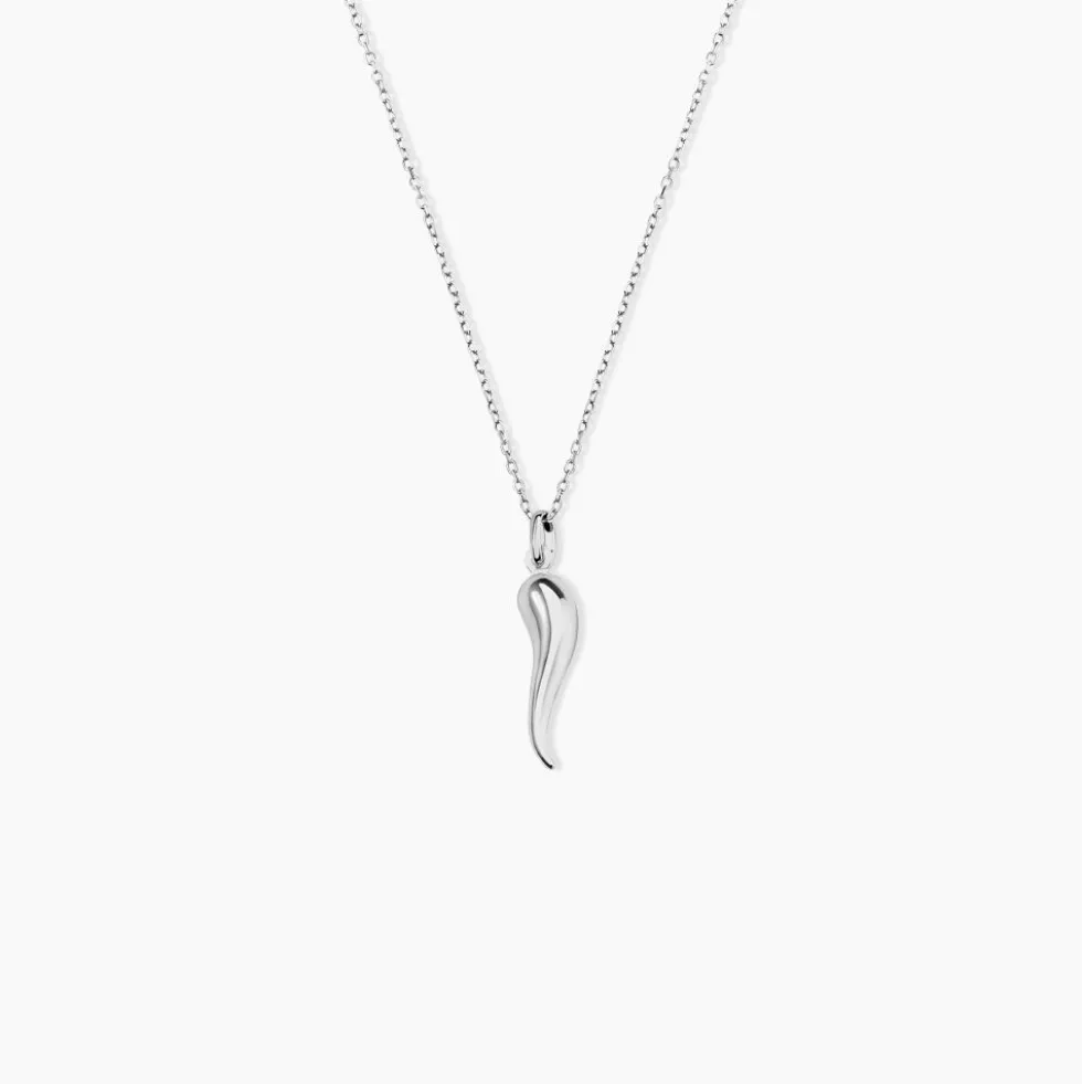 Pendentif Felicette Corne Abondance Or Blanc