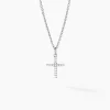 Pendentif Glacen Croix Or Blanc Oxyde De Zirconium
