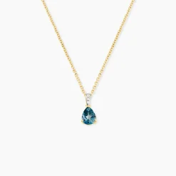 Pendentif Gorgel Or Jaune Topaze Oxyde De Zirconium