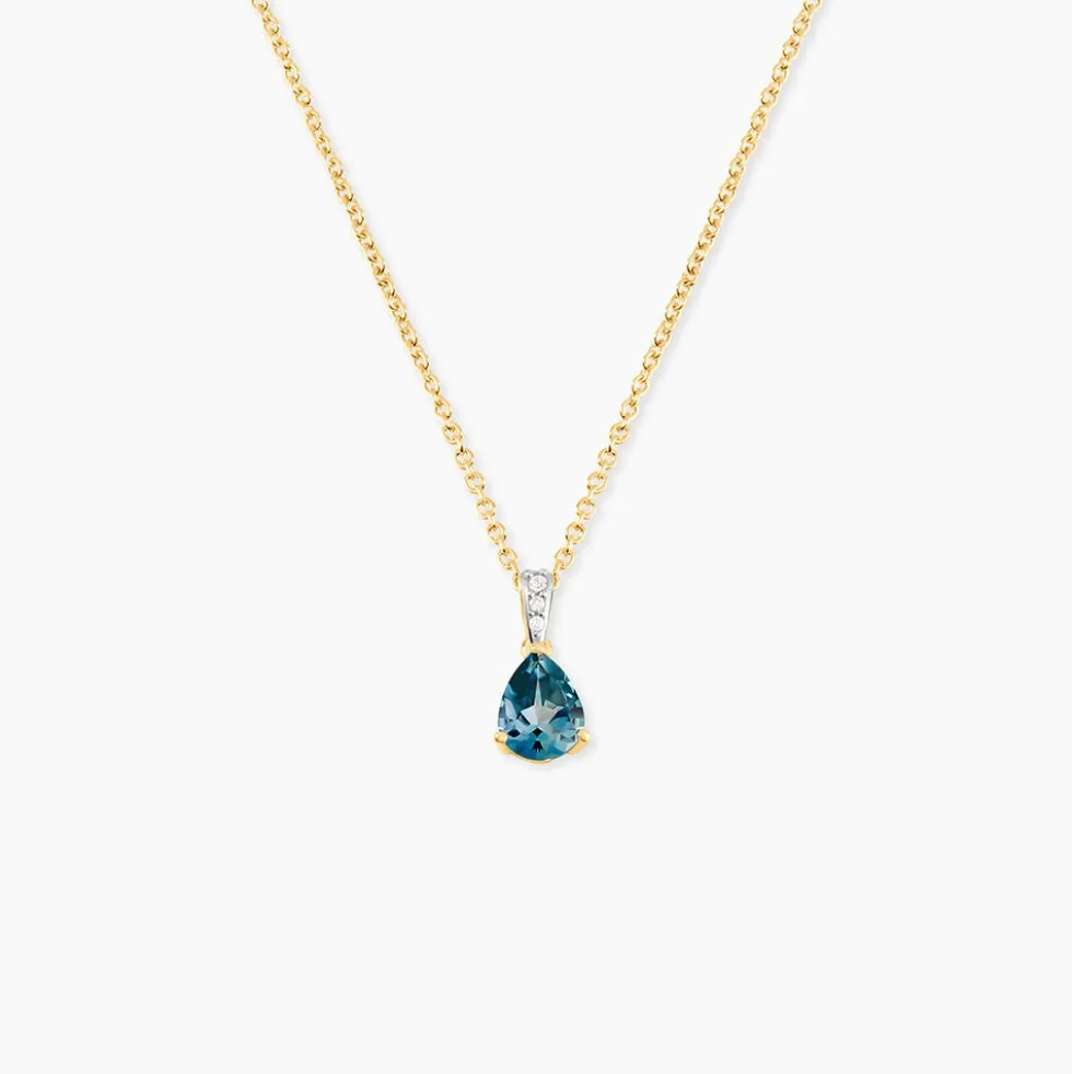 Pendentif Gorgel Or Jaune Topaze Oxyde De Zirconium