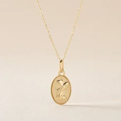 Pendentif Hadia Ange Ovale Or Jaune
