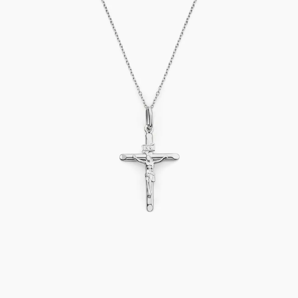Pendentif Haley Croix Or Blanc