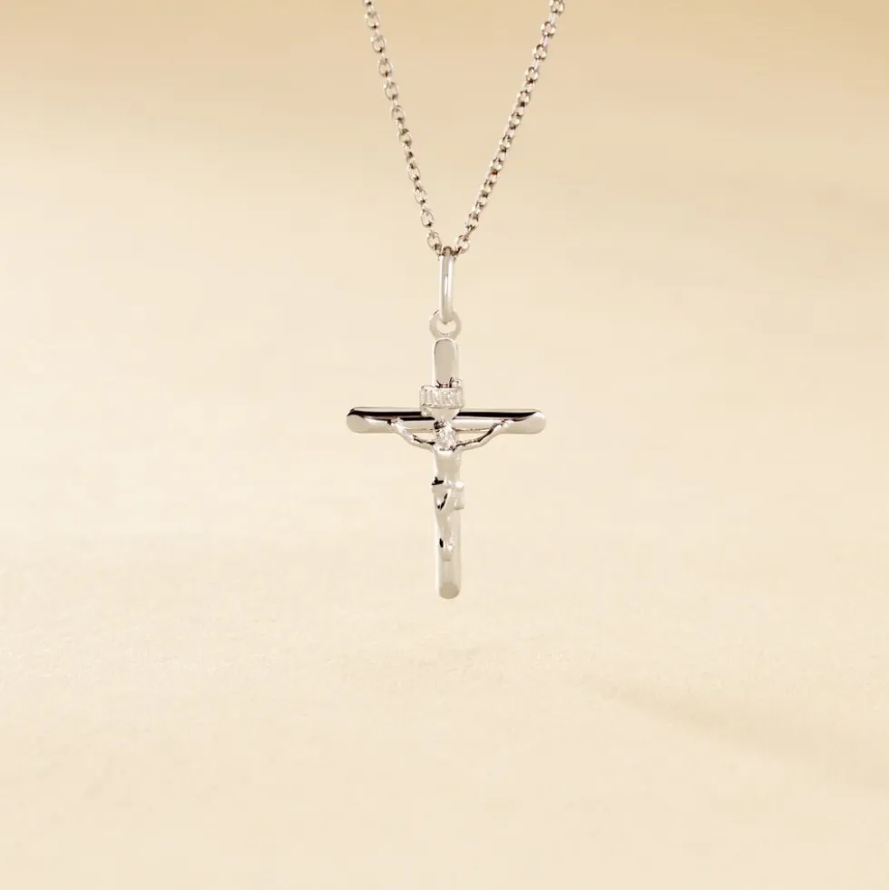Pendentif Haley Croix Or Blanc