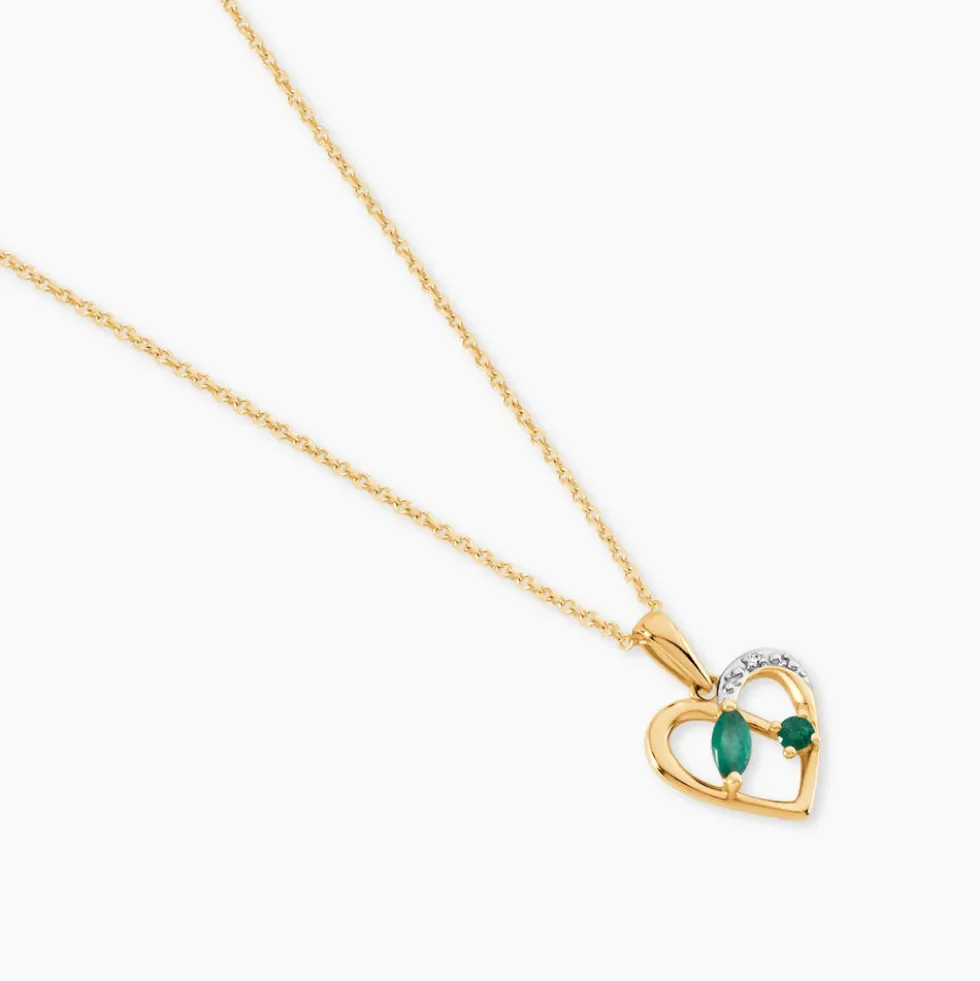 Pendentif Hallam Or Jaune Emeraude Diamant