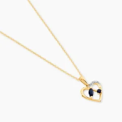 Pendentif Hallam Or Jaune Saphir Diamant