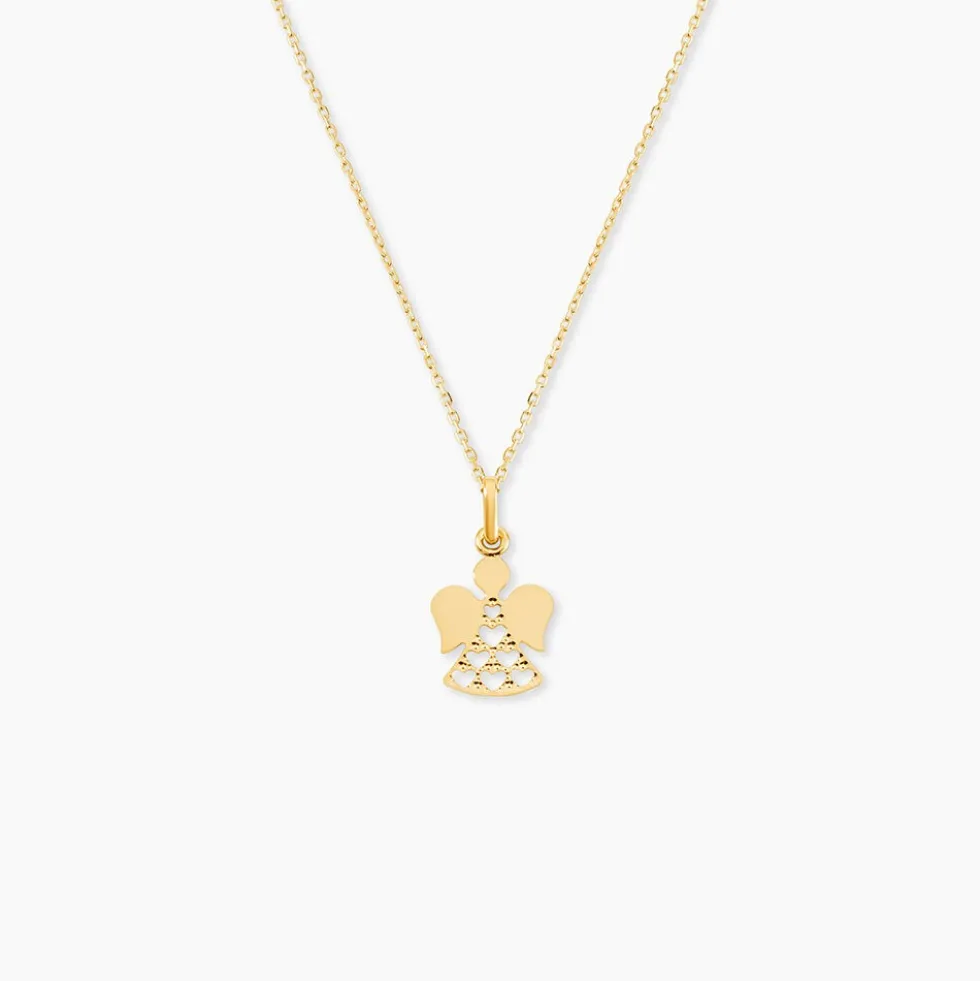 Pendentif Hallie Ange Dentelle Or Jaune