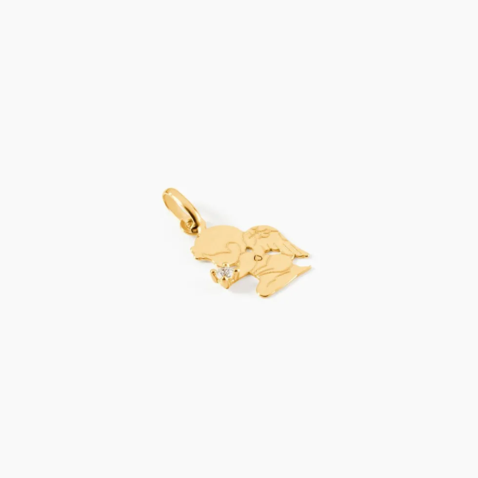 Pendentif Hallie Ange Or Jaune Oxyde De Zirconium