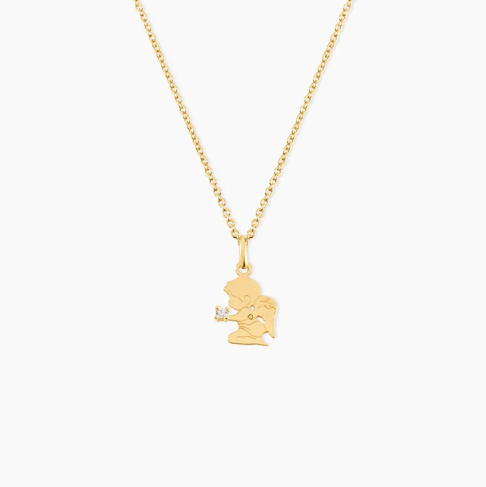 Pendentif Hallie Ange Or Jaune Oxyde De Zirconium