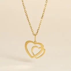 Pendentif Hasna Coeurs Lisses Or Jaune