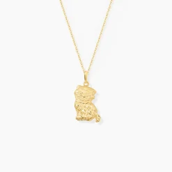 Pendentif Hayate Chat Or Jaune