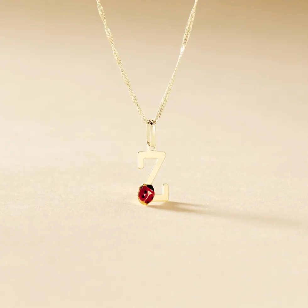 Pendentif Helidie Coccinelle Lettre Or Jaune