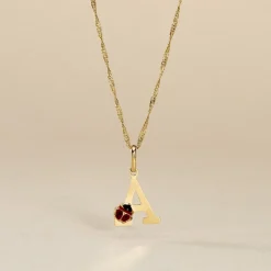 Pendentif Helidie Coccinelle Lettre Or Jaune