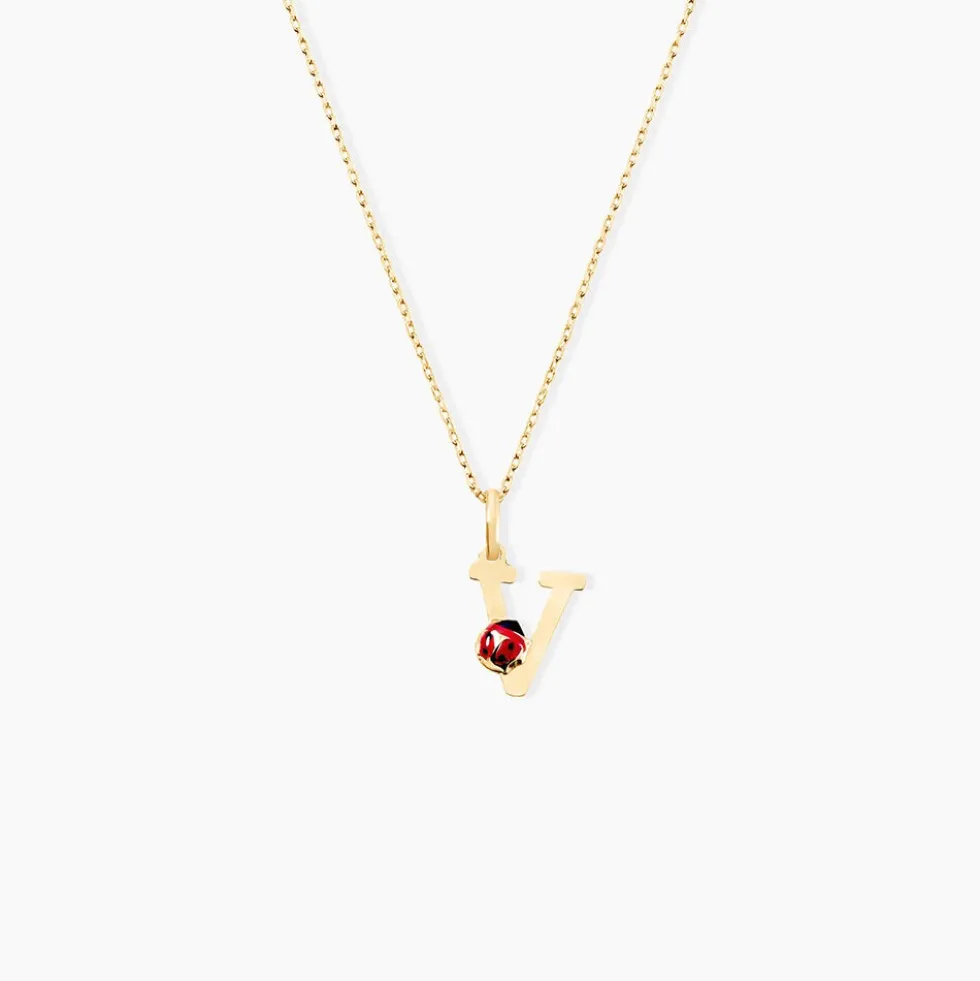 Pendentif Helidie Coccinelle Lettre Or Jaune