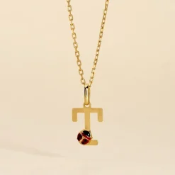 Pendentif Helidie Coccinelle Lettre Or Jaune