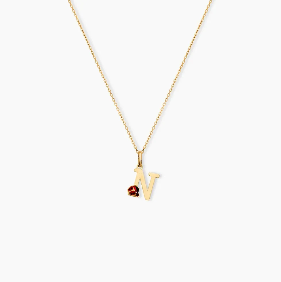 Pendentif Helidie Coccinelle Lettre Or Jaune