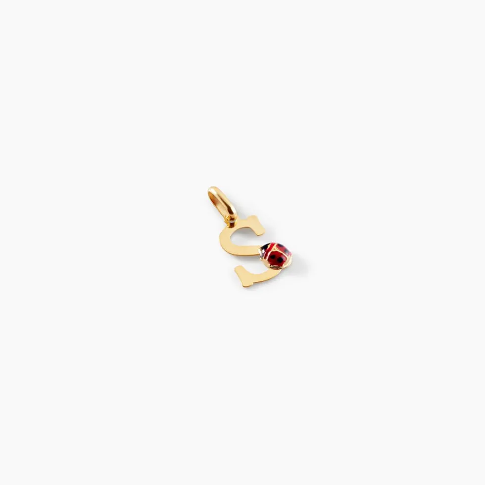 Pendentif Helidie Coccinelle Lettre Or Jaune