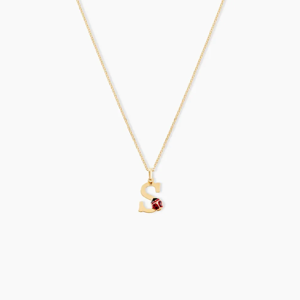 Pendentif Helidie Coccinelle Lettre Or Jaune