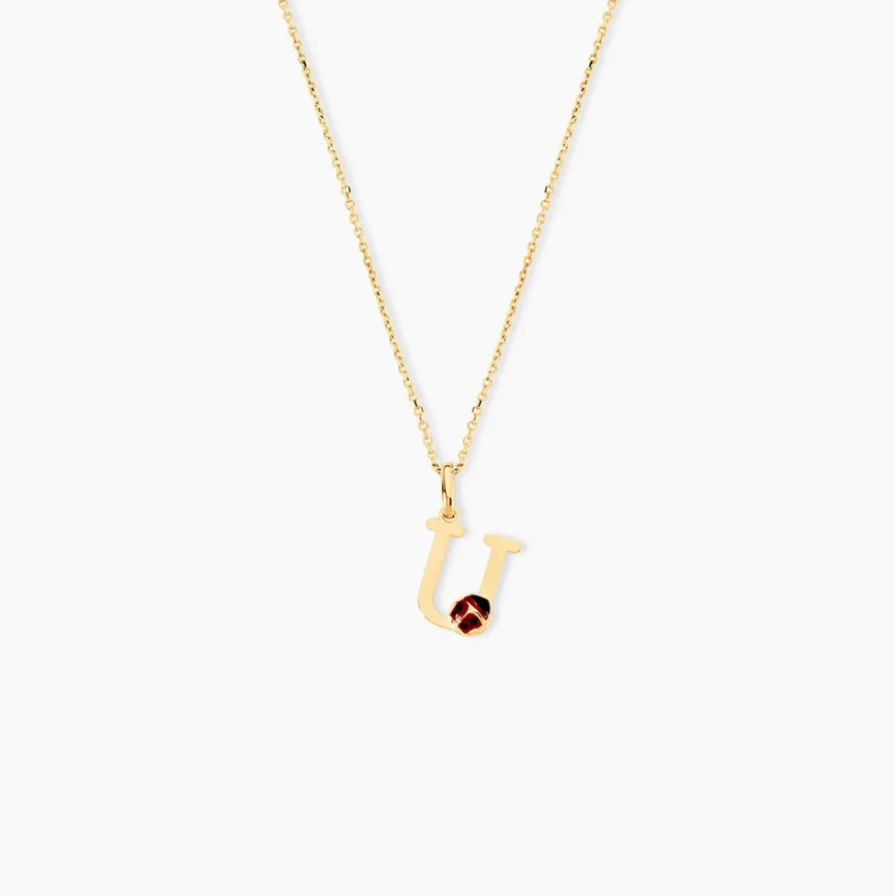 Pendentif Helidie Coccinelle Lettre Or Jaune