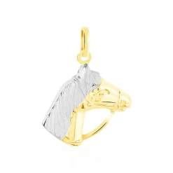 Pendentif Hillel Cheval Or Bicolore