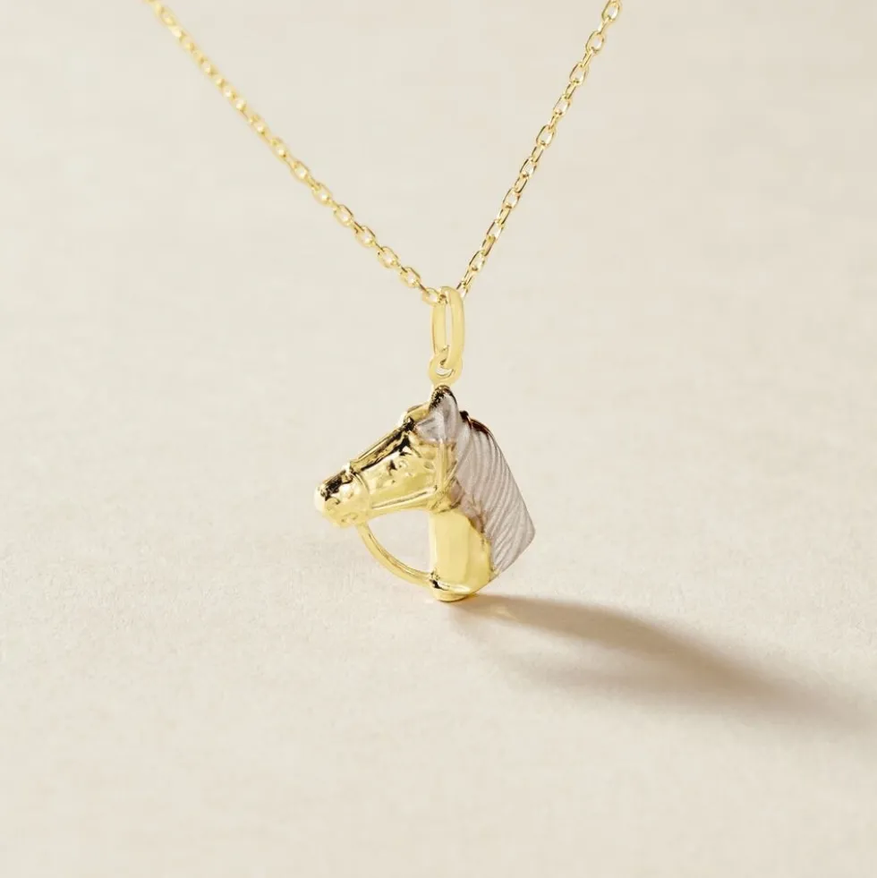 Pendentif Hillel Cheval Or Bicolore