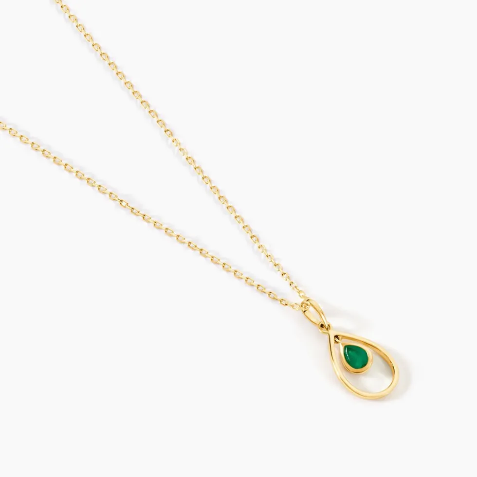 Pendentif Innocenzo Or Jaune Emeraude