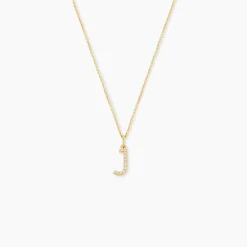 Pendentif Klementine Lettre J Or Jaune Oxyde