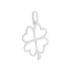 Pendentif Koulmia Trefle Diamante Or Blanc