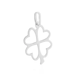 Pendentif Koulmia Trefle Diamante Or Blanc