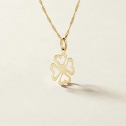 Pendentif Koulmia Trefle Or Jaune