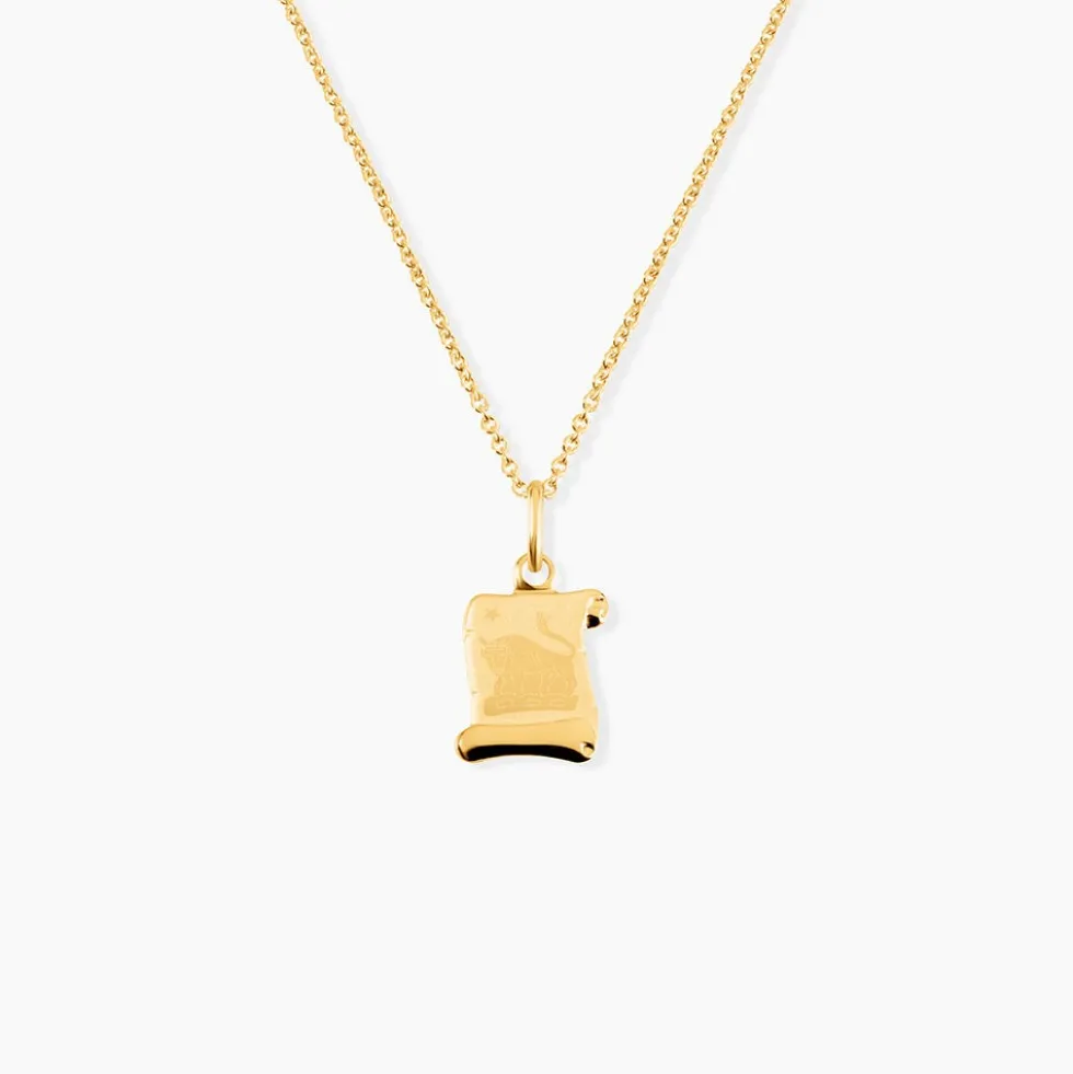 Pendentif Lamie Zodiaque Parchemin Or Jaune
