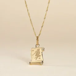 Pendentif Lamie Zodiaque Parchemin Or Jaune
