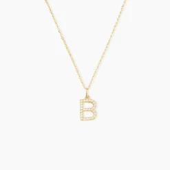 Pendentif Lettre B Or Jaune Oxyde
