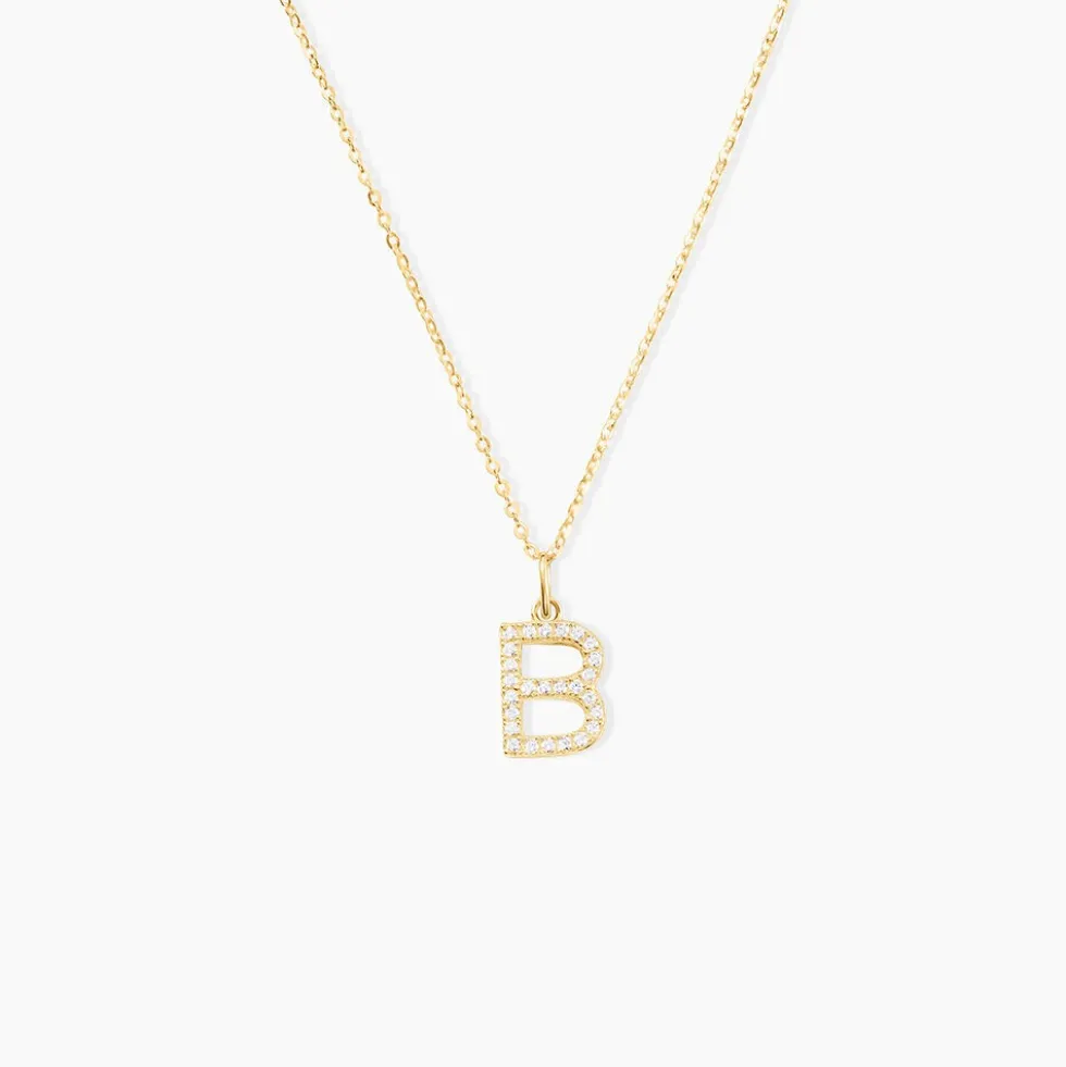 Pendentif Lettre B Or Jaune Oxyde
