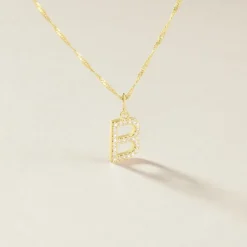 Pendentif Lettre B Or Jaune Oxyde