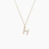 Pendentif Lettre H Or Jaune Oxyde