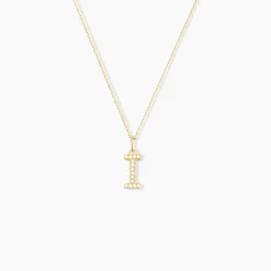 Pendentif Lettre I Or Jaune Oxyde