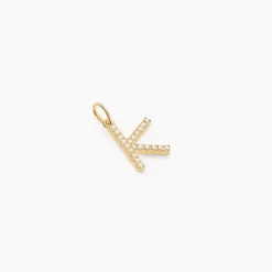 Pendentif Lettre K Or Jaune Oxyde