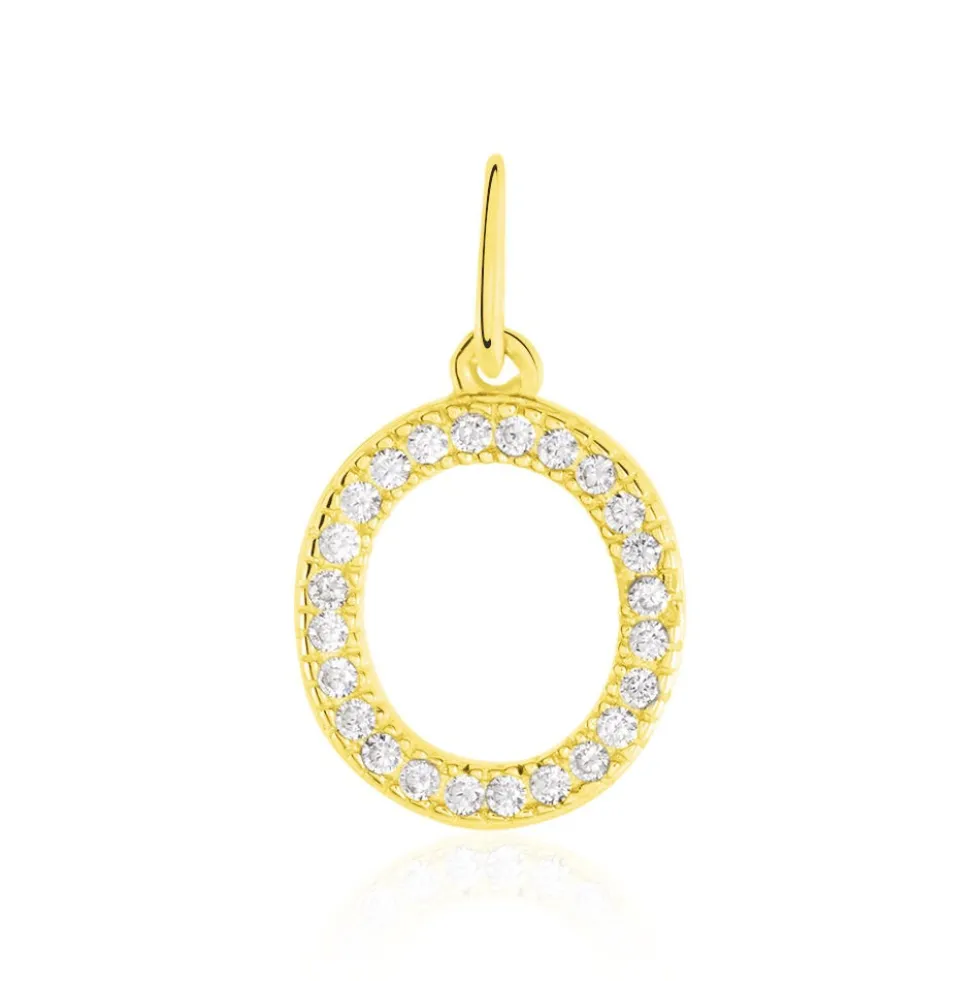 Pendentif Lettre O Or Jaune Oxyde
