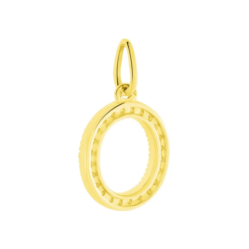 Pendentif Lettre O Or Jaune Oxyde