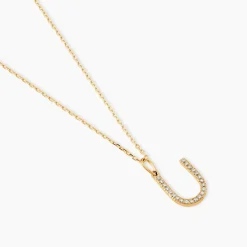 Pendentif Lettre U Or Jaune Oxyde