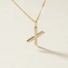 Pendentif Lettre X Or Jaune Oxyde