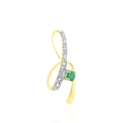Pendentif Loubra Or Jaune Emeraude