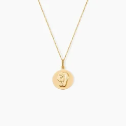 Pendentif Mary Vierge Rond Or Jaune